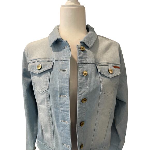 Isaac Mizrahi Live! True Denim Classic Jean Jacket Bleached Indigo Size 4 - Picture 3 of 7